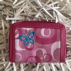 👀🛍 Pink Coach Inspired Girls Wallet Key Ring 💕